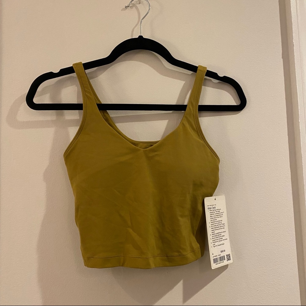 NWT Lululemon Align Crop Tank in Auric Gold